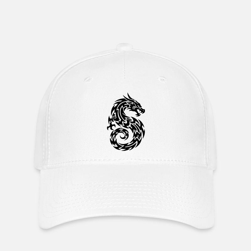 Mächtiger Drache – asiatisches Mythologie Design - Flexfit Cap - Weiß