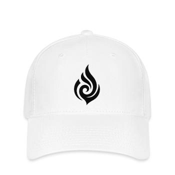Schwarze Flamme - Flexfit Cap - Weiß - Vorne
