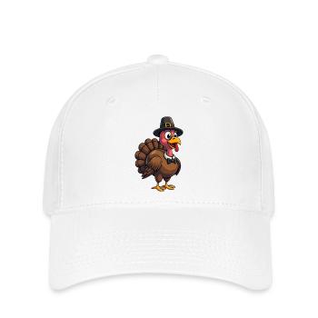 Thanksgiving Drôle Dinde de Thanksgiving - Casquette Flexfit - blanc - Devant