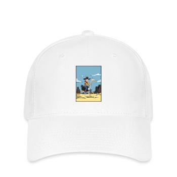 Cowboy reitet Emu in der Wüste - Flexfit Cap - Weiß - Vorne