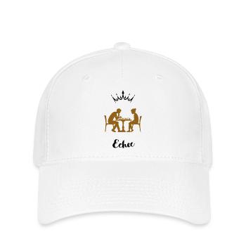 Échiquier au café - Casquette Flexfit - blanc - Devant