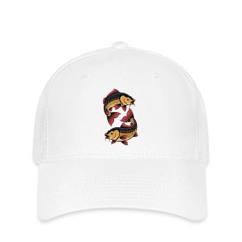 Zwei Karpfen - Flexfit Cap - Weiß - Vorne