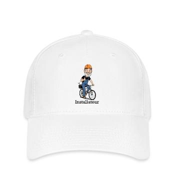 Ouvrier du bâtiment Héros à vélo - Casquette Flexfit - blanc - Devant
