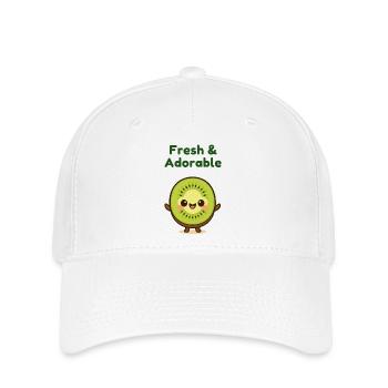 Kiwi frais Kawaii mignon - Casquette Flexfit - blanc - Devant