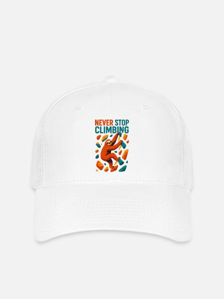 Bouldern Faultier Klettern Motivation Geschenk - Flexfit Cap - Weiß