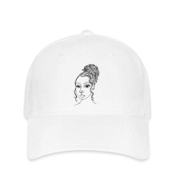 Femme abstraite : Une ligne - Casquette Flexfit - blanc - Devant