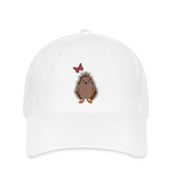 Doux hérisson & papillon – Gentillesse - Casquette Flexfit - blanc - Devant
