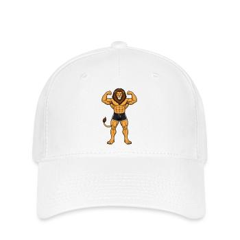 Leo en culturiste - Casquette Flexfit - blanc - Devant