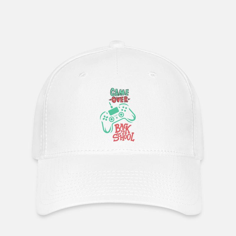 Game Over Back to School - Casquette Flexfit - blanc