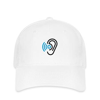 Ohr und Hörgerät - Flexfit Cap - Weiß - Vorne