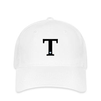 Letter T Initial Letter - Flexfit Cap - white - Front
