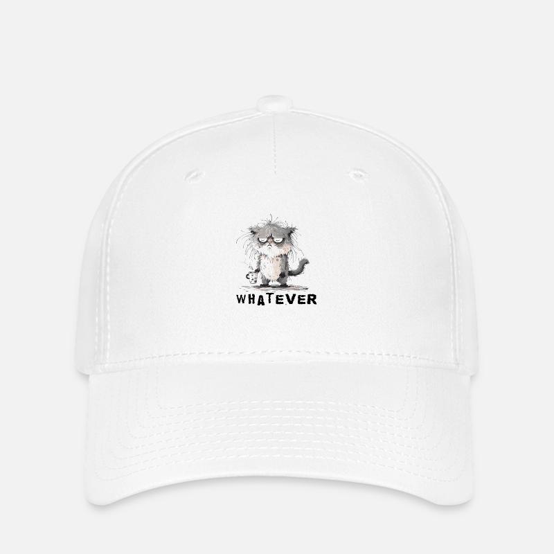 Mürrisch Katze - Flexfit Cap - Weiß