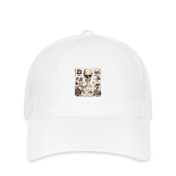 Art mural squelette, cadeau pour les amis - Casquette Flexfit - blanc - Devant