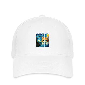 Starry Night Cat - Flexfit Cap - white - Front
