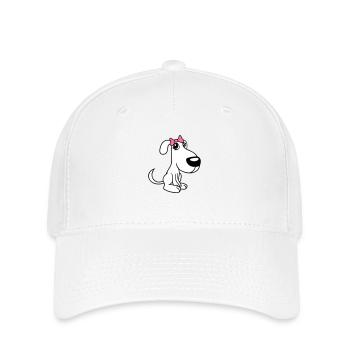 chien assis petit jolie dame arc femelle - Casquette Flexfit - blanc - Devant