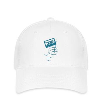 Musik Kassette - Flexfit Cap - Weiß - Vorne