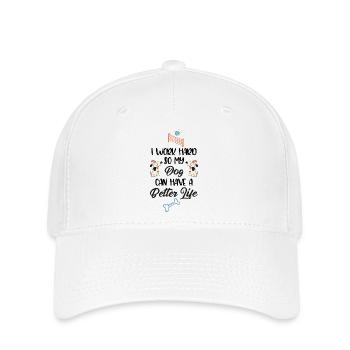 Hundespiel Lebensfreude Motiv - Flexfit Cap - Weiß - Vorne