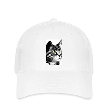 Domestic short haired cat - Flexfit Cap - white - Front