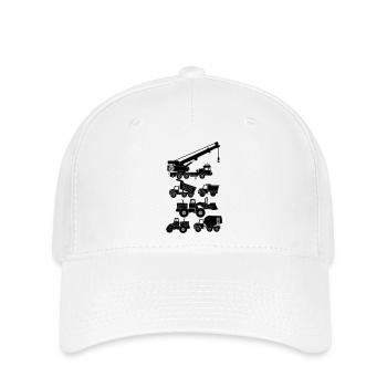 Straßen- und Baufahrzeuge - Flexfit Cap - Weiß - Vorne