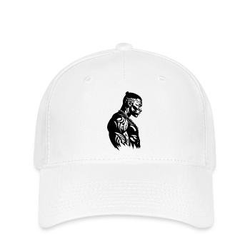 Tribal Boxer / Fighter Logo Tattoo Design - Flexfit Cap - Weiß - Vorne