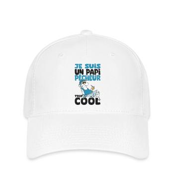 papi pêcheur trop cool humour papy grandpère - Casquette Flexfit - blanc - Devant