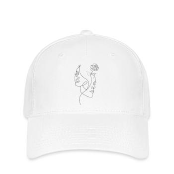 PORTRÄT von verliebten Menschen Rose eine Zeile - Flexfit Cap - Weiß - Vorne