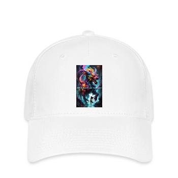 Fabuleux motif de dragon 👹 avec des couleurs néon - Casquette Flexfit - blanc - Devant
