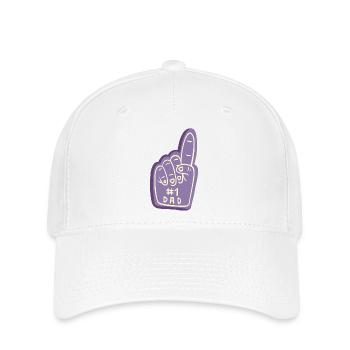 #1 Dad Fanhand Design - Flexfit Cap - Weiß - Vorne