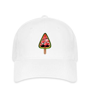 GLACE PASTÈQUE HOMME MOUSTACHE - Casquette Flexfit - blanc - Devant