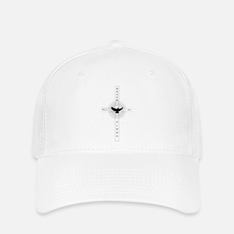 🕊️Psalm 23:4 💪Never Alone  - Flexfit Cap - white