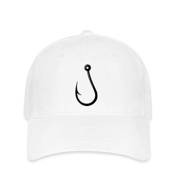 Crochet à pêche - Casquette Flexfit - blanc - Devant