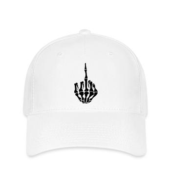 skull mittelfinger1 - Flexfit Cap - Weiß - Vorne