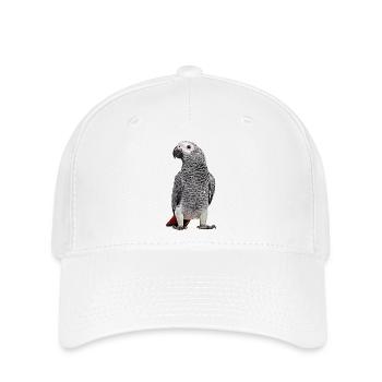 Perroquet gris d’Afrique - Casquette Flexfit - blanc - Devant