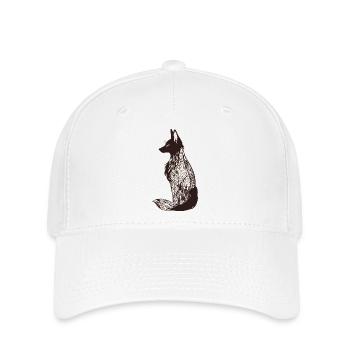 Komplizierte Fuchssilhouette mit floralen Mustern - Flexfit Cap - Weiß - Vorne