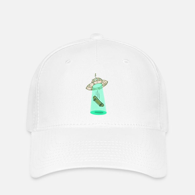 Ufo Skateboard Beam - Flexfit Cap - Weiß