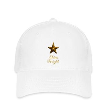 Goldener Stern Glanz - Flexfit Cap - Weiß - Vorne