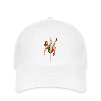 Pole Dance Poledancerin brünett Retro 50er Geschen - Flexfit Cap - Weiß - Vorne
