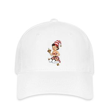 Leprechaun-Mädchen mit Kreisel - Flexfit Cap - Weiß - Vorne
