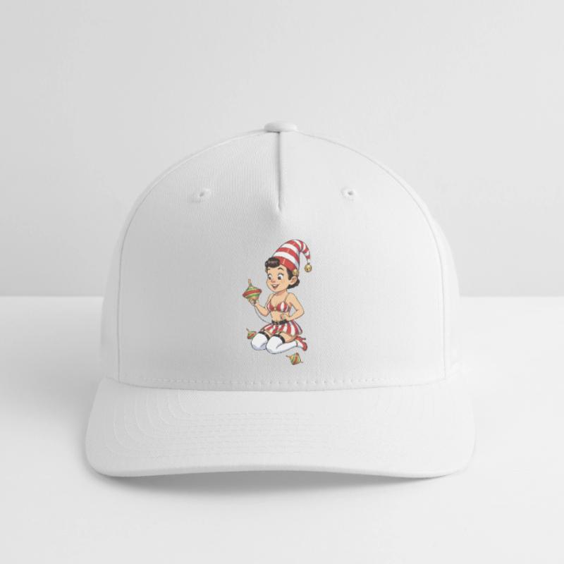 Leprechaun-Mädchen mit Kreisel Flexfit Cap