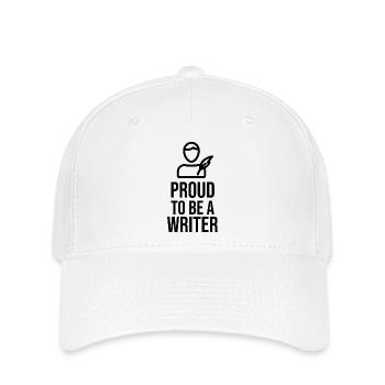 Stolz, Schriftsteller zu sein – Minimalistische Strichkunst-Ikone - Flexfit Cap - Weiß - Vorne