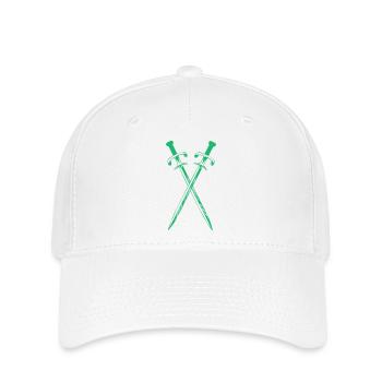 Kreuzende Grüne Schwerter - Flexfit Cap - Weiß - Vorne