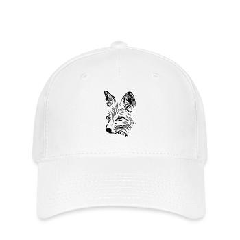 Dessin de portrait de renard - Casquette Flexfit - blanc - Devant