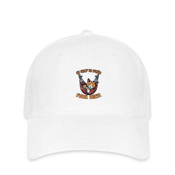 Süße Katze immer mit der Ruhe - Kätzchen schläft - Flexfit Cap - Weiß - Vorne