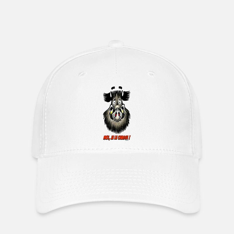 Boar, Moi Je Le Chasse! - Flexfit Cap - white