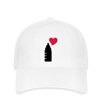 babyflasche_love_2__f2 - Flexfit Cap - white - Front