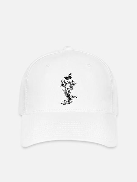 Distel - Design-Farbe wählbar - Flexfit Cap - Weiß