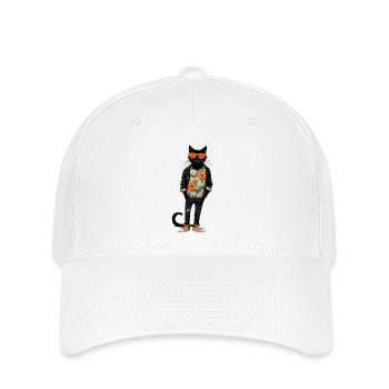 Coole Katze - Flexfit Cap - Weiß - Vorne