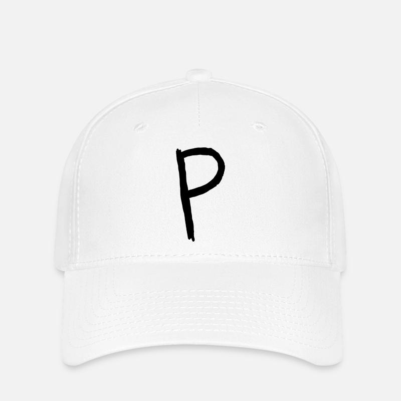 Buchstaben P - Flexfit Cap - Weiß