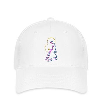 Vierge Marie et enfant jésus, design foncé - Casquette Flexfit - blanc - Devant