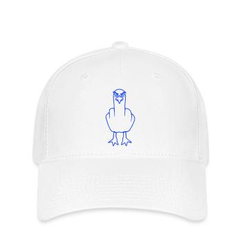 Möwe Mittelfinger Beleidigung Stinkefinger frech - Flexfit Cap - Weiß - Vorne